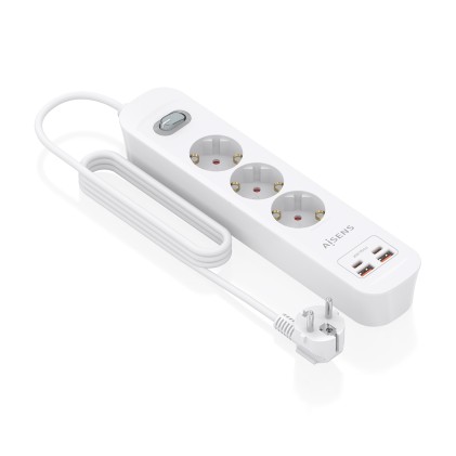 AISENS ASPS-2A2C10-W prolunghe e multiple 1,4 m 3 presa(e) AC Interno Bianco