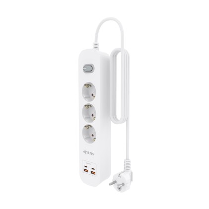 AISENS ASPS-2A2C10-W prolunghe e multiple 1,4 m 3 presa(e) AC Interno Bianco