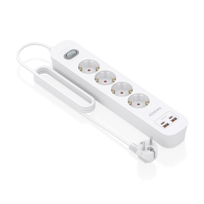 AISENS ASPS-2A2C12-W prolunghe e multiple 1,4 m 4 presa(e) AC Interno Bianco