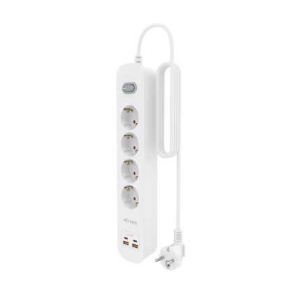 AISENS ASPS-2A2C12-W prolunghe e multiple 1,4 m 4 presa(e) AC Interno Bianco