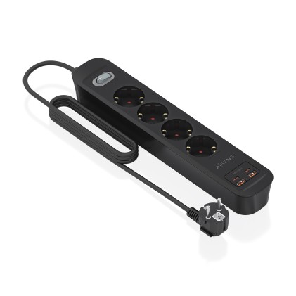 AISENS ASPS-2A2C13-BK prolunghe e multiple 1,4 m 4 presa(e) AC Interno Nero
