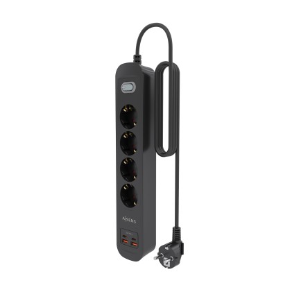 AISENS ASPS-2A2C13-BK prolunghe e multiple 1,4 m 4 presa(e) AC Interno Nero
