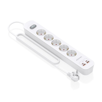 AISENS ASPS-2A2C14-W prolunghe e multiple 1,4 m 5 presa(e) AC Interno Bianco