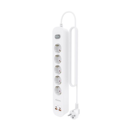 AISENS ASPS-2A2C14-W prolunghe e multiple 1,4 m 5 presa(e) AC Interno Bianco