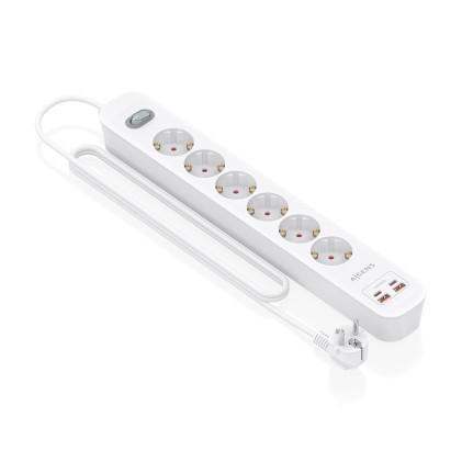 AISENS ASPS-2A2C16-W prolunghe e multiple 1,4 m 6 presa(e) AC Interno Bianco