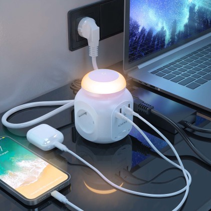 AISENS ASPS-3A1CL01-W prolunghe e multiple 1,8 m 4 presa(e) AC Interno Bianco