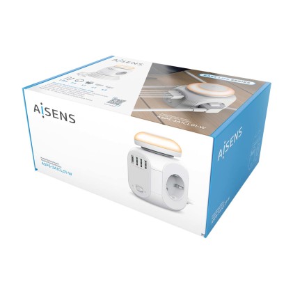 AISENS ASPS-3A1CL01-W prolunghe e multiple 1,8 m 4 presa(e) AC Interno Bianco