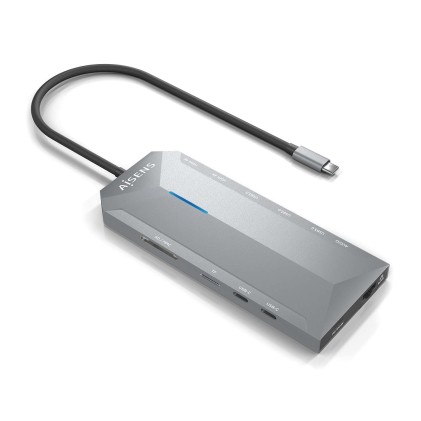 AISENS ASUC-12P005-GR replicatore di porte e docking station per laptop Cablato USB 3.2 Gen 1 (3.1 Gen 1) Type-C Grigio