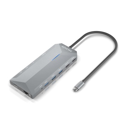 AISENS ASUC-12P005-GR replicatore di porte e docking station per laptop Cablato USB 3.2 Gen 1 (3.1 Gen 1) Type-C Grigio