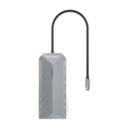 AISENS ASUC-12P005-GR replicatore di porte e docking station per laptop Cablato USB 3.2 Gen 1 (3.1 Gen 1) Type-C Grigio