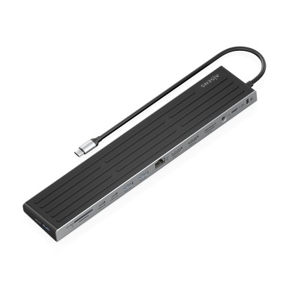 AISENS ASUC-13P042-GR replicatore di porte e docking station per laptop Cablato USB 3.2 Gen 1 (3.1 Gen 1) Type-C Grigio