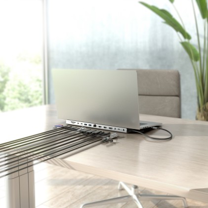 AISENS ASUC-13P042-GR replicatore di porte e docking station per laptop Cablato USB 3.2 Gen 1 (3.1 Gen 1) Type-C Grigio