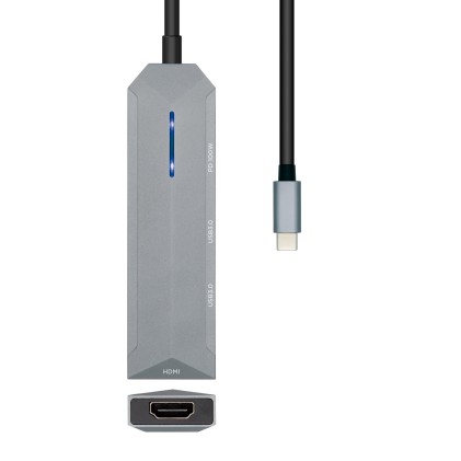AISENS ASUC-4P002-GR replicatore di porte e docking station per notebook Cablato USB 3.2 Gen 1 (3.1 Gen 1) Type-C Grigio