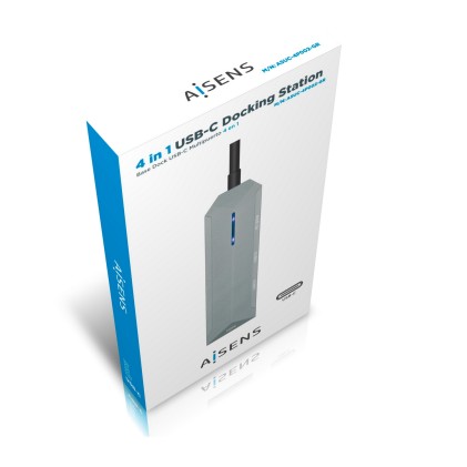 AISENS ASUC-4P002-GR replicatore di porte e docking station per notebook Cablato USB 3.2 Gen 1 (3.1 Gen 1) Type-C Grigio