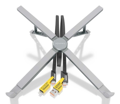 AISENS ASUC-4P021-GR replicatore di porte e docking station per laptop Cablato USB 3.2 Gen 1 (3.1 Gen 1) Type-C Grigio