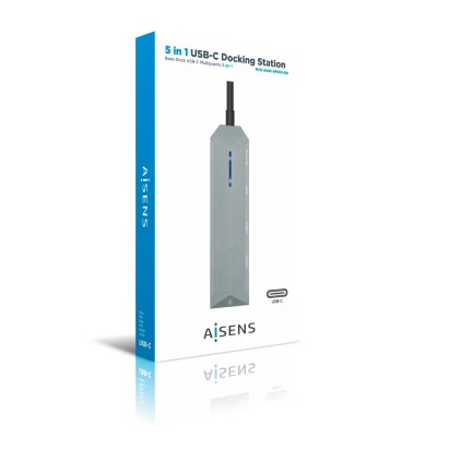 AISENS ASUC-5P003-GR replicatore di porte e docking station per notebook Cablato USB 3.2 Gen 1 (3.1 Gen 1) Type-C Grigio