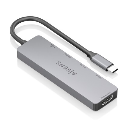 AISENS ASUC-5P028-GR replicatore di porte e docking station per laptop Cablato USB 3.2 Gen 1 (3.1 Gen 1) Type-C Grigio