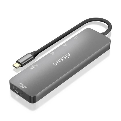 AISENS ASUC-6P016-GR replicatore di porte e docking station per laptop Cablato USB 3.2 Gen 1 (3.1 Gen 1) Type-C Grigio