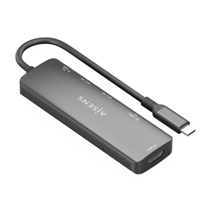 AISENS ASUC-6P023-GR replicatore di porte e docking station per laptop Cablato USB 3.2 Gen 1 (3.1 Gen 1) Type-C Grigio