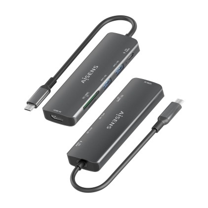AISENS ASUC-6P023-GR replicatore di porte e docking station per laptop Cablato USB 3.2 Gen 1 (3.1 Gen 1) Type-C Grigio