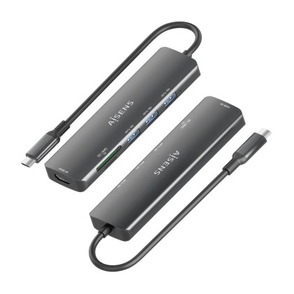 AISENS ASUC-6P024-GR replicatore di porte e docking station per laptop Cablato USB 3.2 Gen 1 (3.1 Gen 1) Type-C Grigio