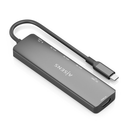 AISENS ASUC-7P025-GR replicatore di porte e docking station per laptop Cablato USB 3.2 Gen 1 (3.1 Gen 1) Type-C Grigio