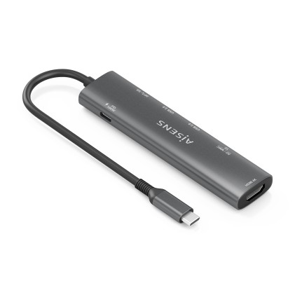 AISENS ASUC-7P027-GR replicatore di porte e docking station per laptop Cablato USB 3.2 Gen 1 (3.1 Gen 1) Type-C Grigio