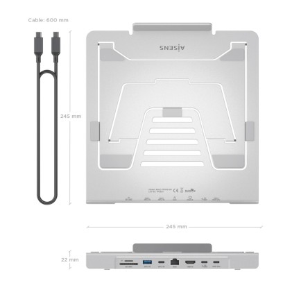 AISENS ASUC-7P045-GR supporto per laptop Supporto per laptop e tablet Grigio 40,6 cm (16")