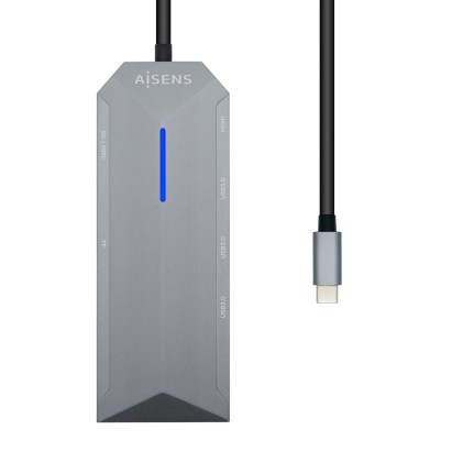AISENS ASUC-8P004-GR replicatore di porte e docking station per notebook Cablato USB 3.2 Gen 1 (3.1 Gen 1) Type-C Grigio