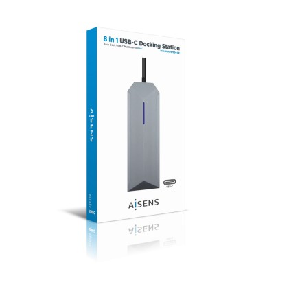 AISENS ASUC-8P004-GR replicatore di porte e docking station per notebook Cablato USB 3.2 Gen 1 (3.1 Gen 1) Type-C Grigio