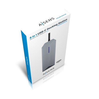 AISENS ASUC-8P004-GR replicatore di porte e docking station per notebook Cablato USB 3.2 Gen 1 (3.1 Gen 1) Type-C Grigio