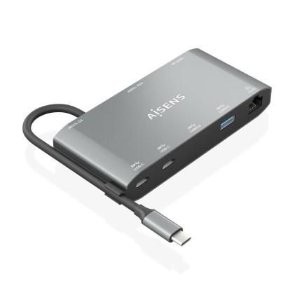 AISENS ASUC-8P010-GR replicatore di porte e docking station per laptop Cablato USB 3.2 Gen 1 (3.1 Gen 1) Type-C Grigio
