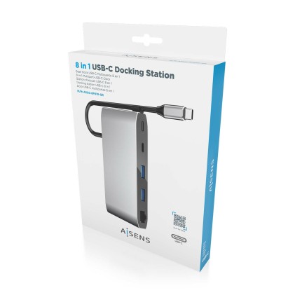AISENS ASUC-8P010-GR replicatore di porte e docking station per laptop Cablato USB 3.2 Gen 1 (3.1 Gen 1) Type-C Grigio