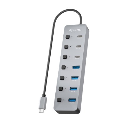 AISENS ASUC-8P044-GR hub di interfaccia USB 3.2 Gen 2 (3.1 Gen 2) Type-C 10000 Mbit/s Grigio