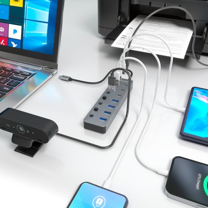 AISENS ASUC-8P044-GR hub di interfaccia USB 3.2 Gen 2 (3.1 Gen 2) Type-C 10000 Mbit/s Grigio
