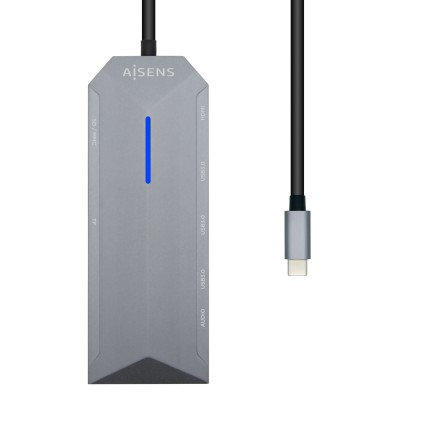 AISENS ASUC-9P001-GR replicatore di porte e docking station per notebook Cablato Thunderbolt 3 Grigio