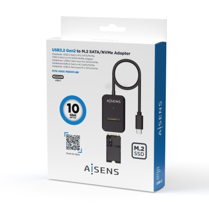 AISENS ASUC-M2D011-BK contenitore di unità di archiviazione Box esterno SSD Nero M.2