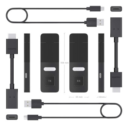 AISENS ASWL-H2K30M001-BK moltiplicatore AV Trasmettitore e ricevitore AV Nero