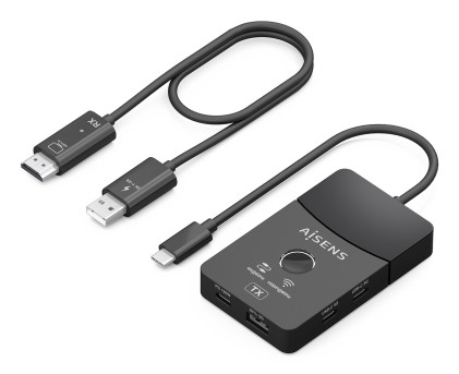 AISENS ASWL-H2KDC30M05-BK replicatore di porte e docking station per laptop Con cavo e senza cavo USB 3.2 Gen 1 (3.1 Gen 1) Type-C Nero