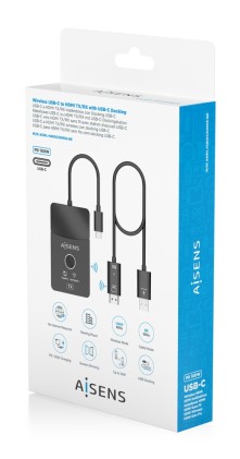 AISENS ASWL-H2KDC30M05-BK replicatore di porte e docking station per laptop Con cavo e senza cavo USB 3.2 Gen 1 (3.1 Gen 1) Type-C Nero