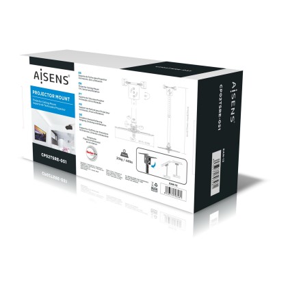 AISENS CP02TSRE-051 supporto per proiettore Soffitto Nero