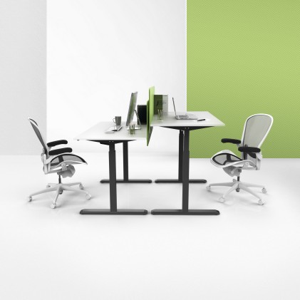 AISENS DF01B-079 struttura verticale per scrivania Elettrico 2 gamba/gambe Nero