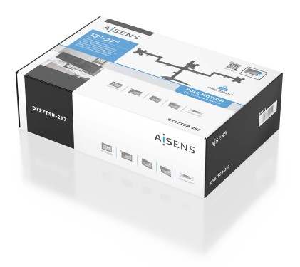 AISENS DT27TSR-287 Supporti a parete per TV 68,6 cm (27") Scrivania Nero