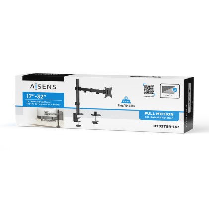 AISENS DT32TSR-147 supporto da tavolo per Tv a schermo piatto 81,3 cm (32") Nero Scrivania