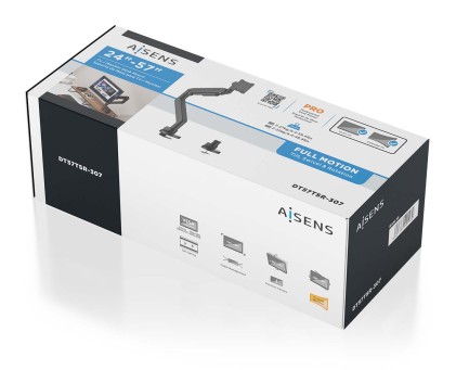 AISENS DT57TSR-307 Supporti a parete per TV 144,8 cm (57") Scrivania Nero