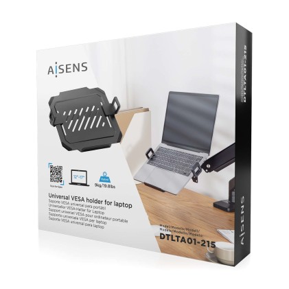 AISENS DTLTA01-215 supporto per laptop Supporto per computer portatile Nero 43,2 cm (17")