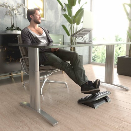 AISENS FRT01-265 poggiapiede da scrivania Nero