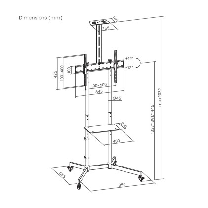 AISENS FT70TE-335 Supporto TV a parete 177,8 cm (70") Nero