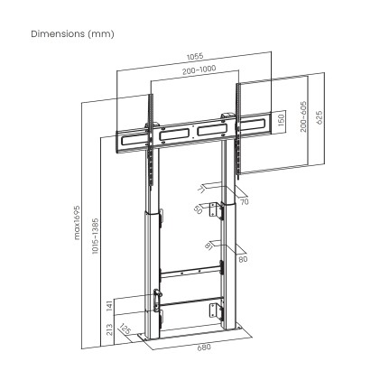 AISENS FWF100E-351 Supporto TV a parete 2,54 m (100") Nero