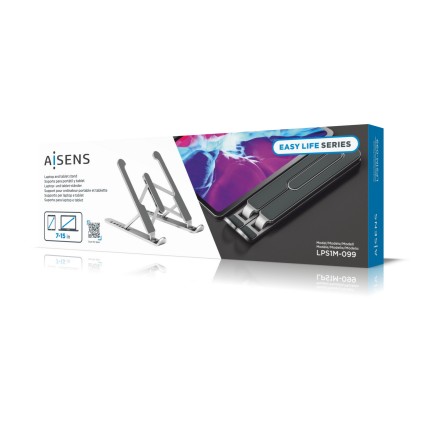 AISENS LPS1M-099 supporto per notebook Supporto per computer portatile Argento 38,1 cm (15")